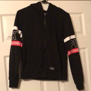 PINK size small black zip-up hoodie